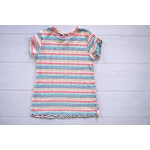 Zara Girls Ribbed Striped Short Sleeve Shirt Multicolor - Size 4-5Y